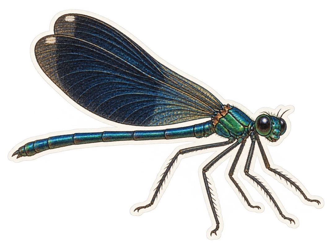 Le caloptéryx vierge (Calopteryx virgo)