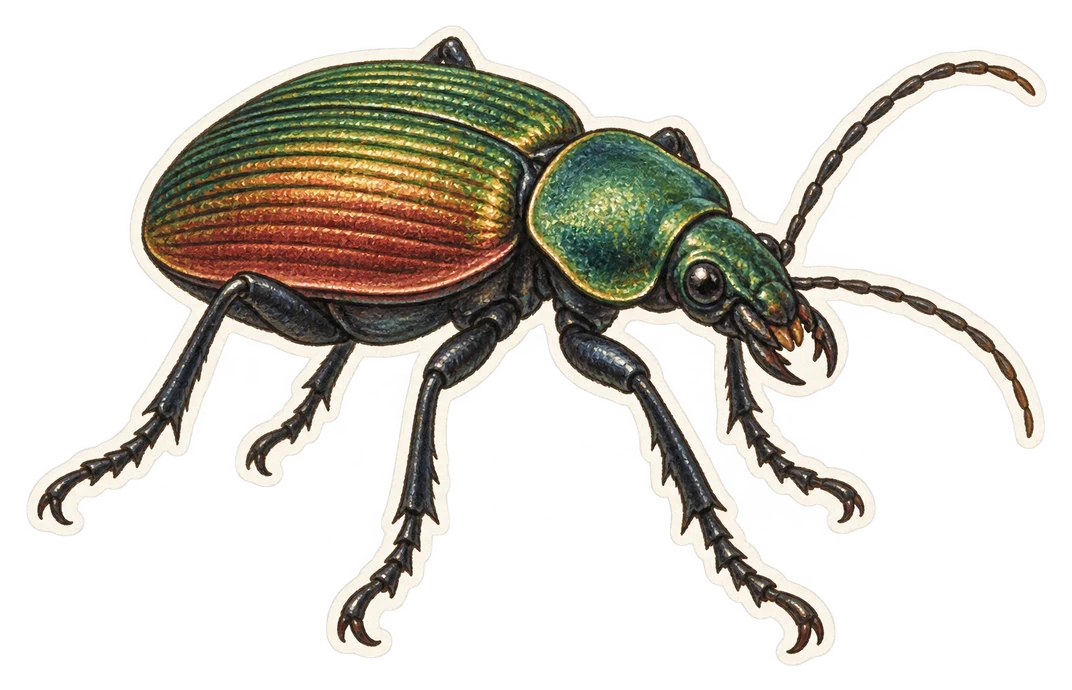 Le calosome sycophante (Calosoma sycophanta)