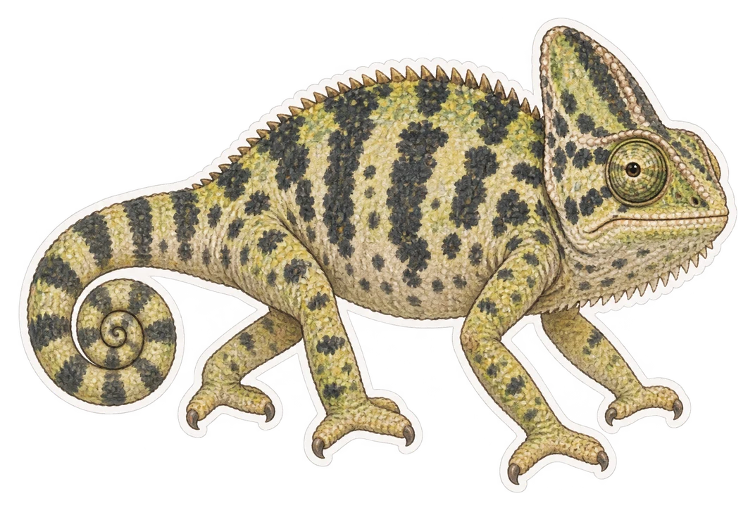 Le caméléon moine (Chamaeleo monachus)