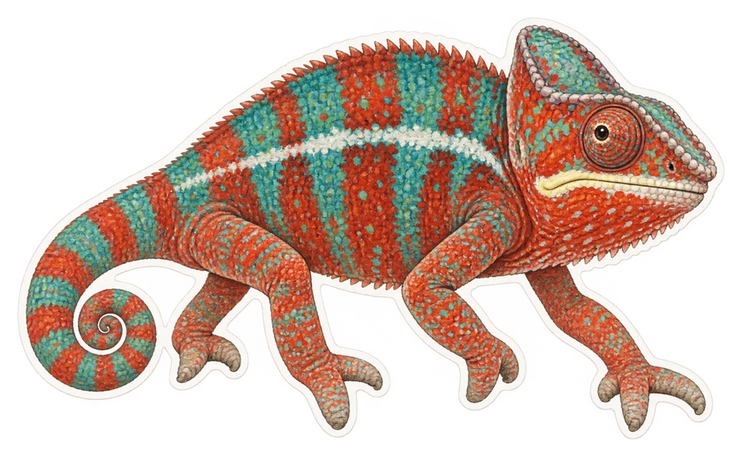 Le caméléon panthère (Furcifer pardalis)