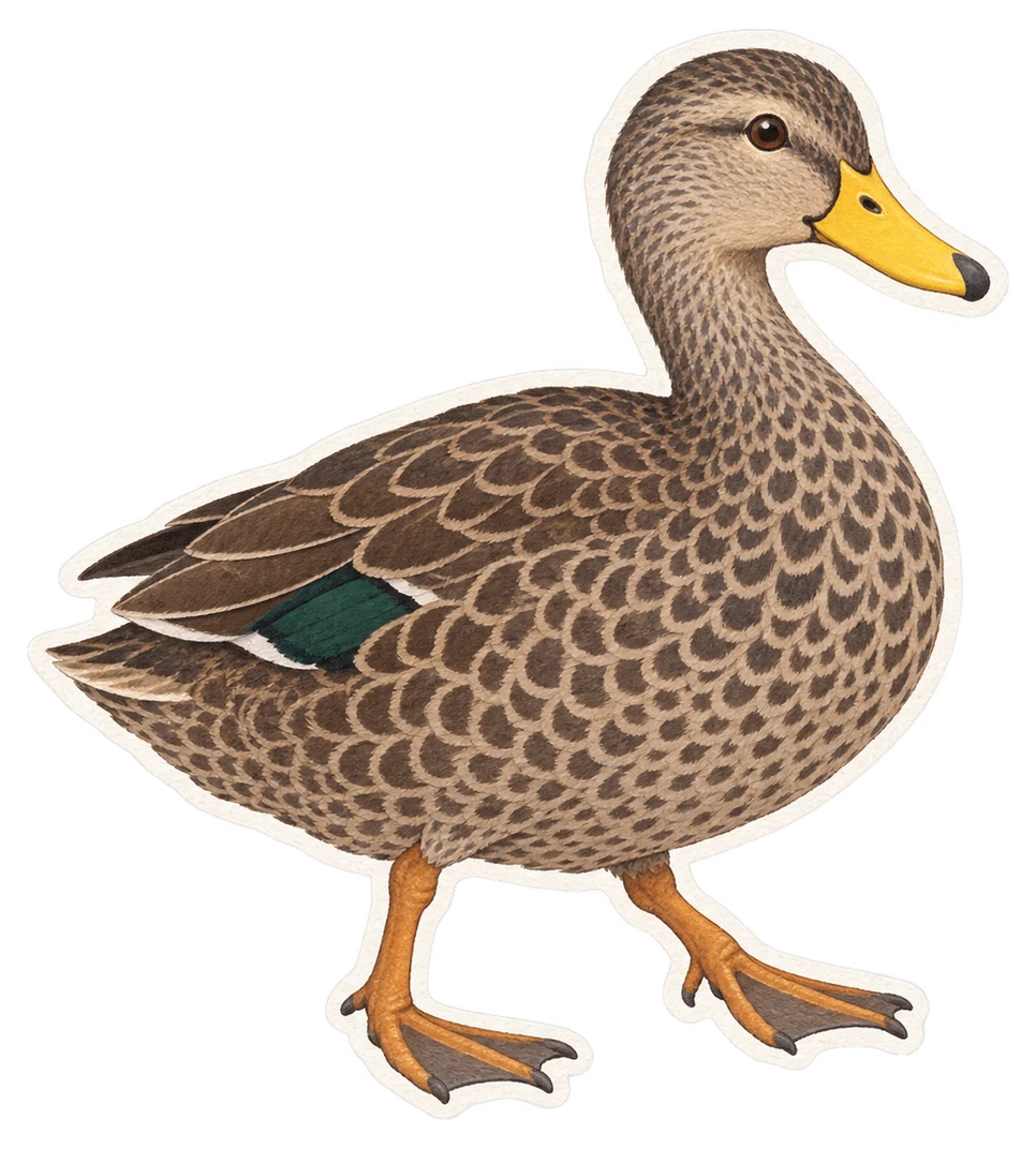 Le canard à bec jaune (Anas undulata)