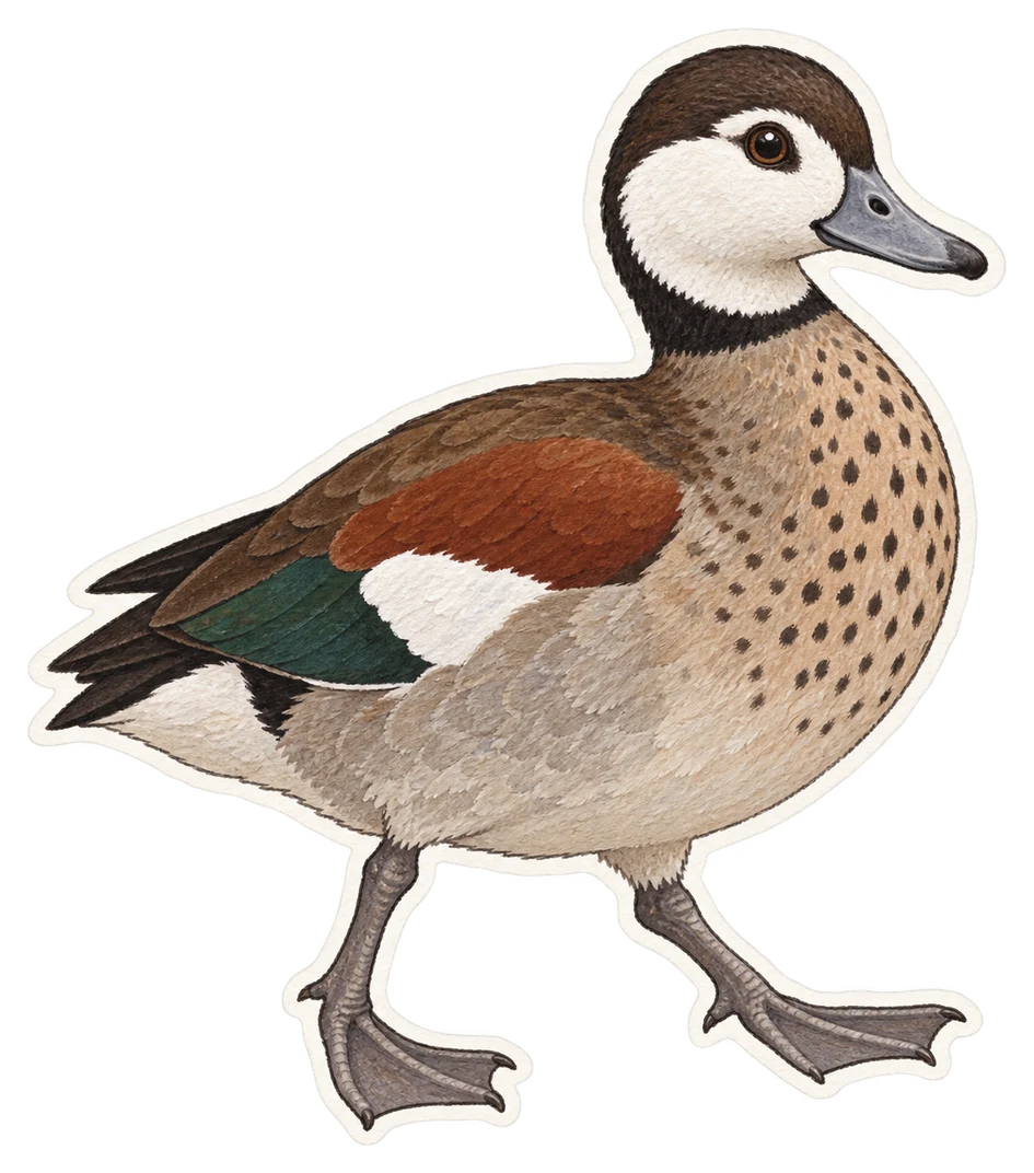Le canard à collier noir (Callonetta leucophrys)