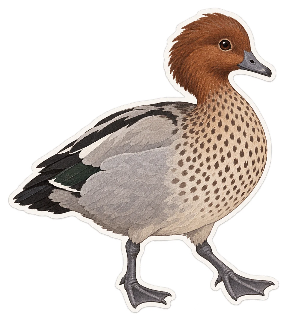 Le canard à crinière (Chenonetta jubata)