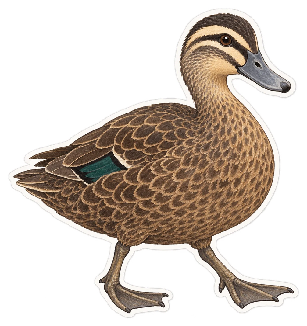 Le canard à sourcils (Anas superciliosa)