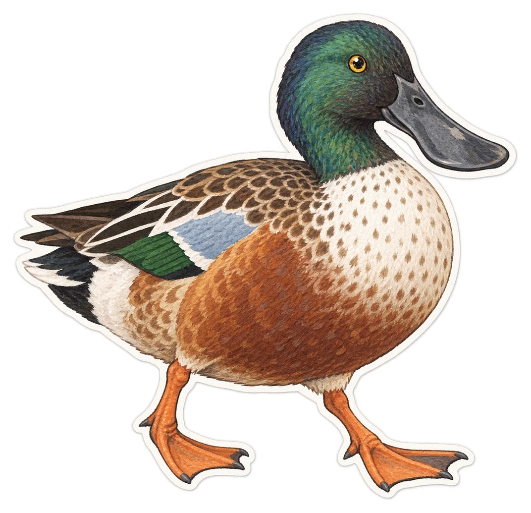 Le canard bridé (Spatula rhynchotis)