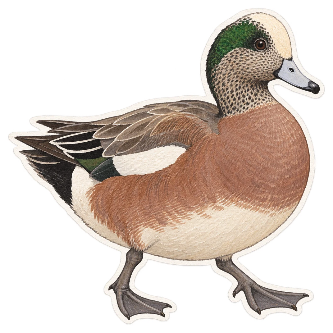 Le canard d'Amérique (Mareca americana)