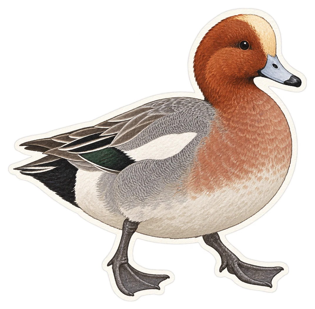 Le canard siffleur (Mareca penelope)