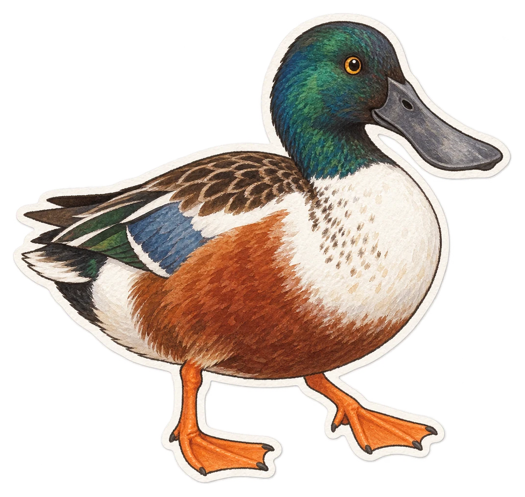 Le canard souchet (Spatula clypeata)