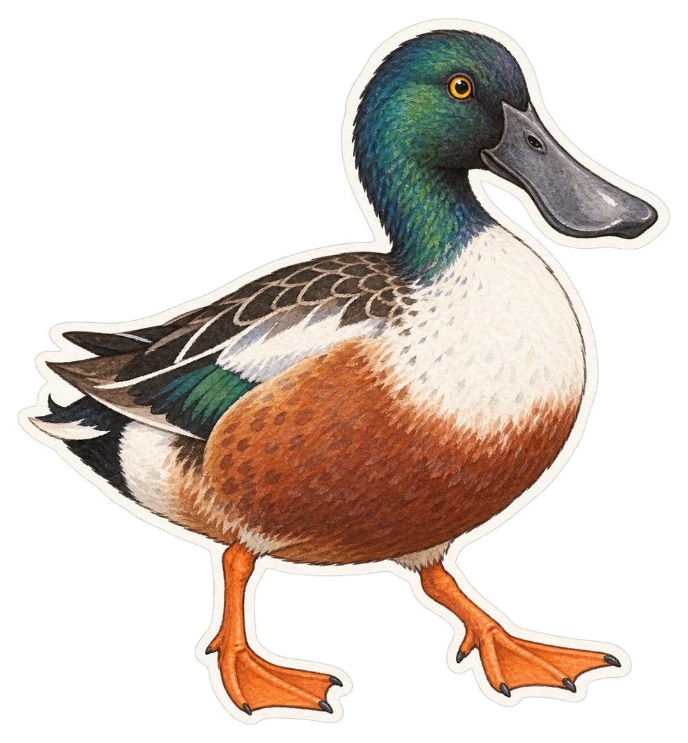 Le canard spatule (Spatula platalea)