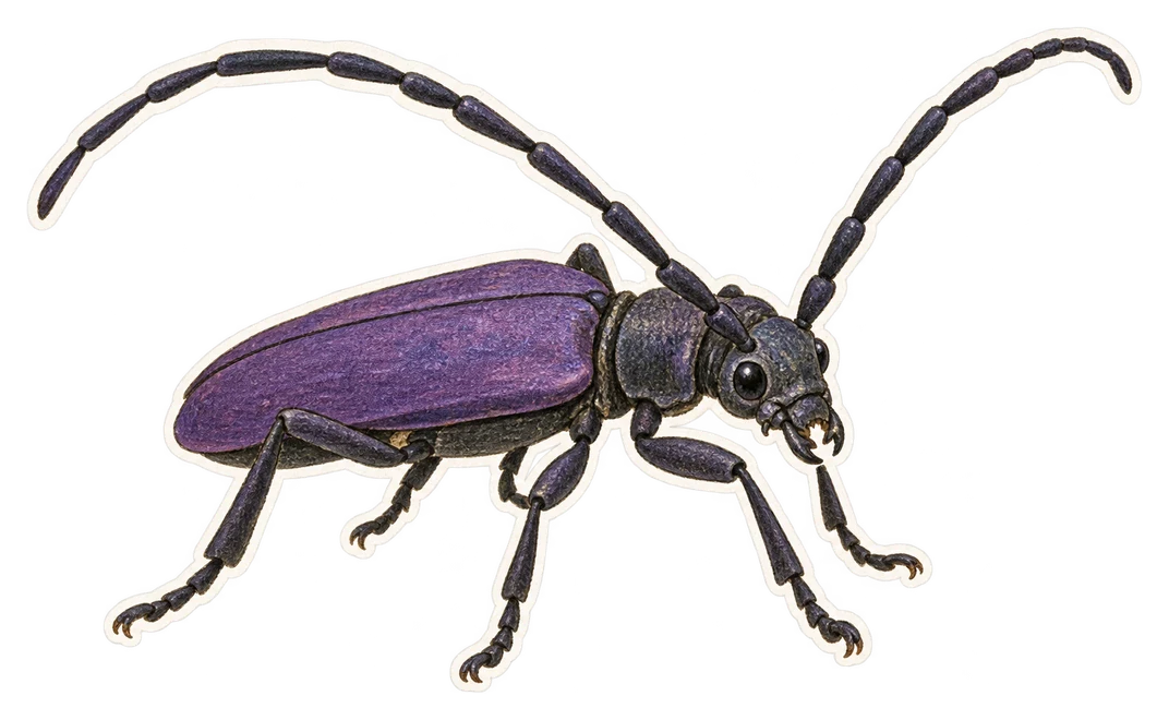 Le capricorne violet (Callidium violaceum)