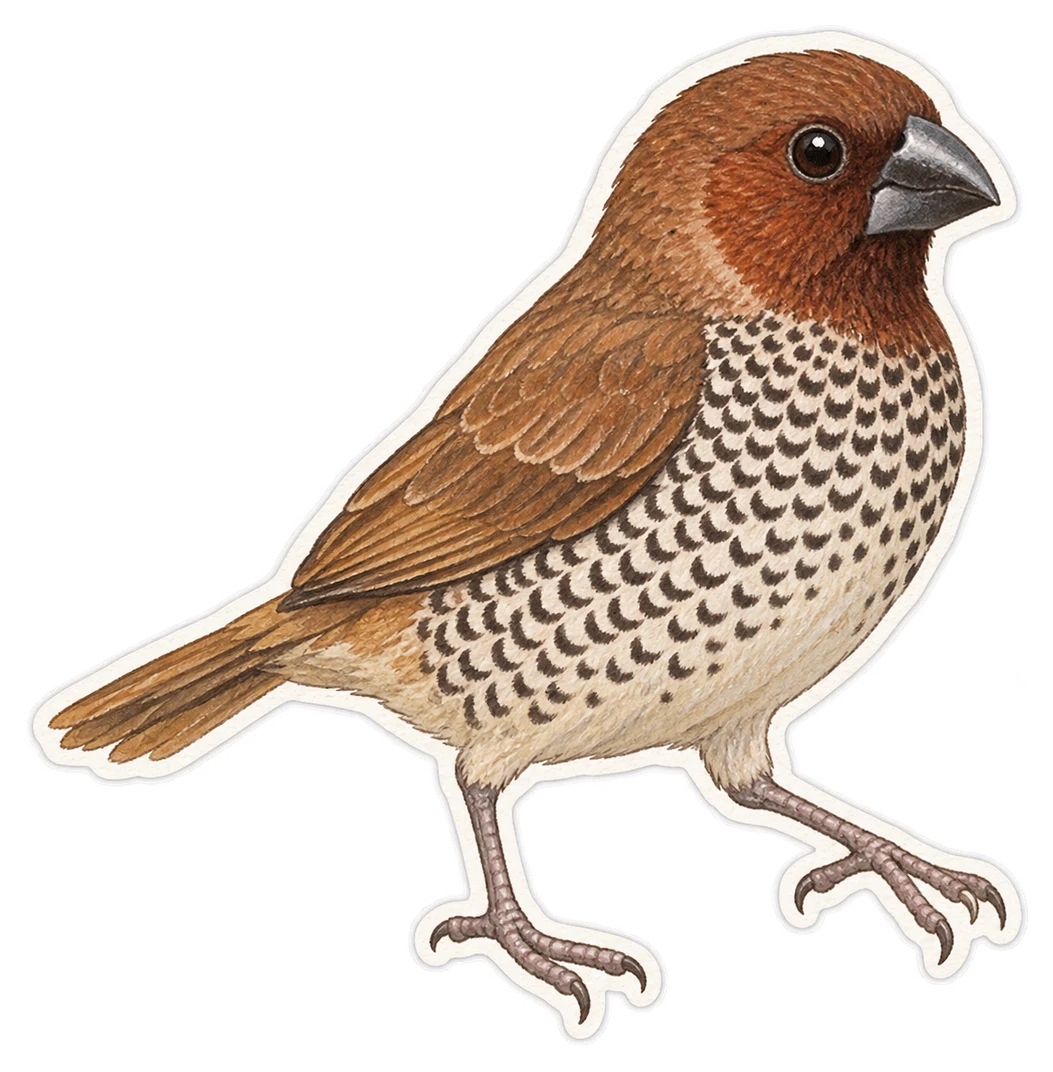 Le capucin damier (Lonchura punctulata)