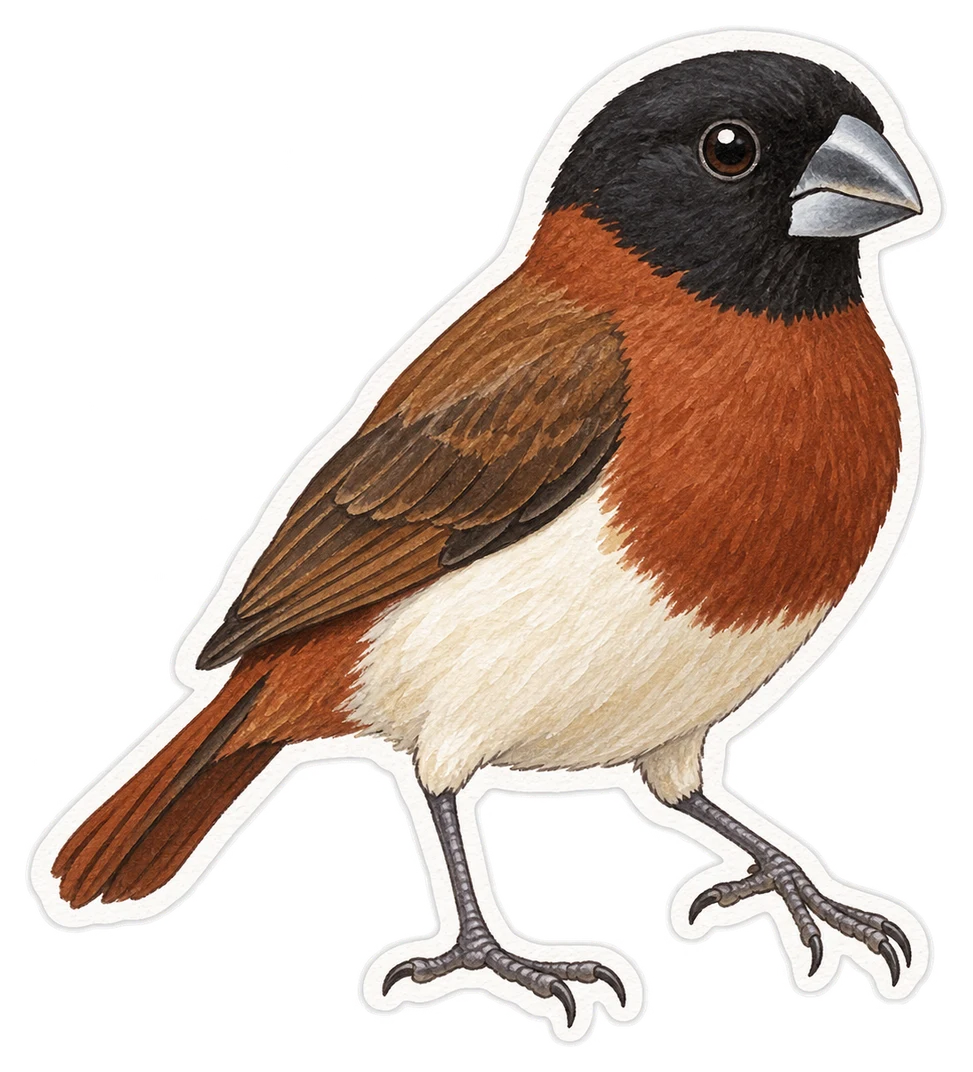 Le capucin donacole (Lonchura castaneothorax)