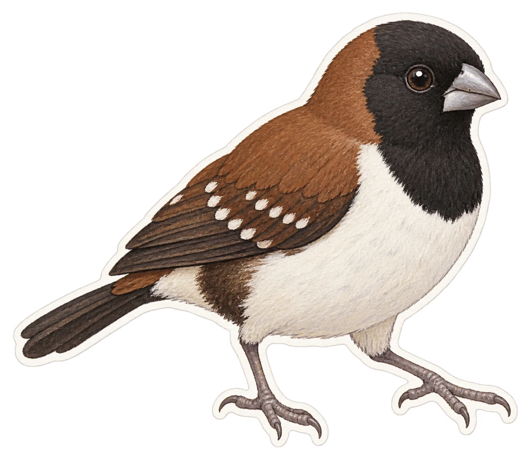 Le capucin nonnette (Spermestes cucullata)