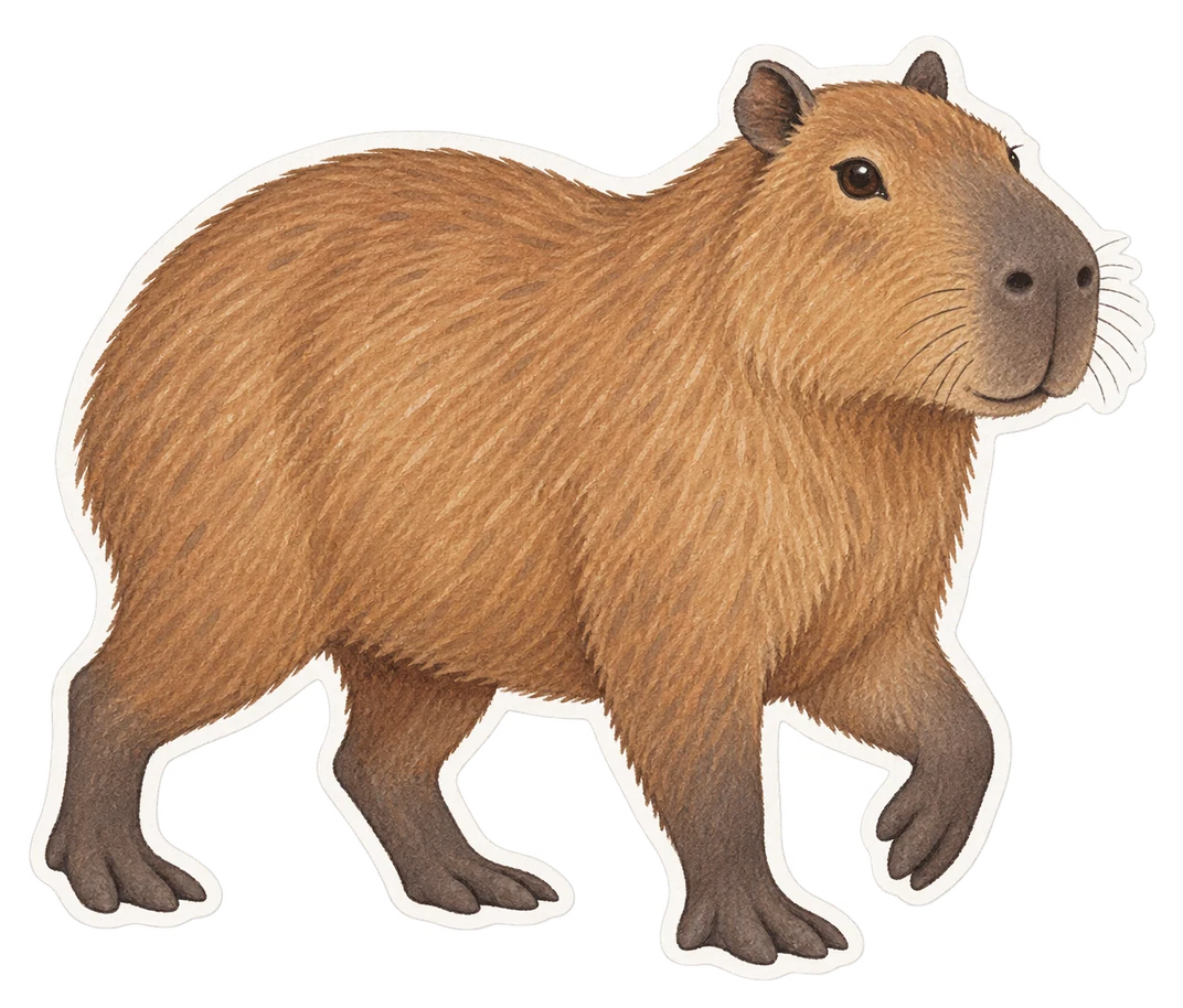 Le capybara (Hydrochoerus hydrochaeris)