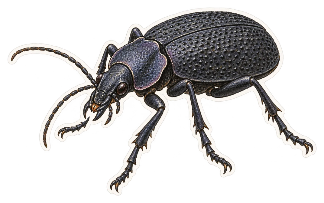 Le carabe coriace (Carabus coriaceus)