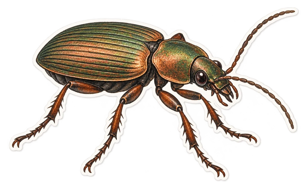 Le carabe cuivré (Poecilus cupreus)