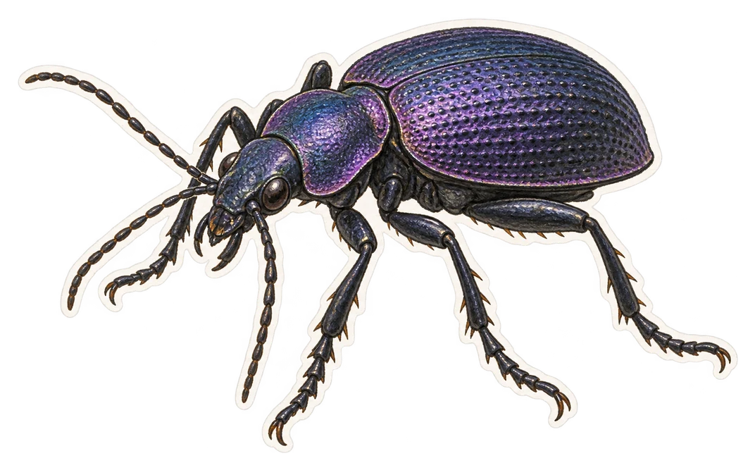 Le carabe violet (Carabus violaceus)