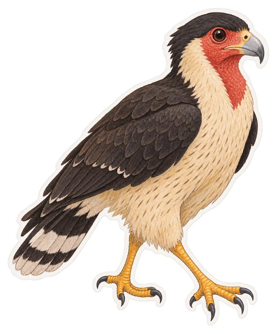 Le caracara à gorge rouge (Ibycter americanus)