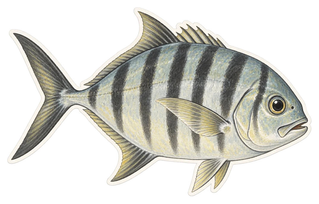 La carangue à gros yeux (Caranx sexfasciatus)