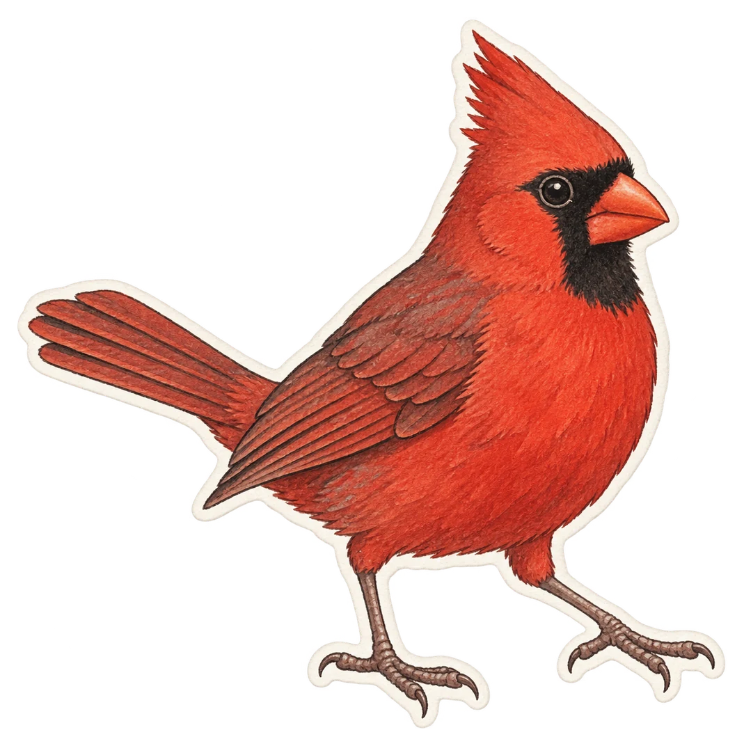 Le cardinal rouge (Cardinalis cardinalis)