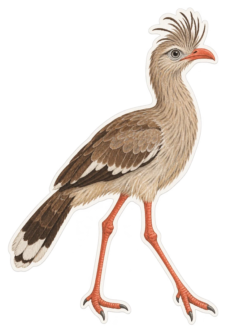 Le cariama huppé (Cariama cristata)