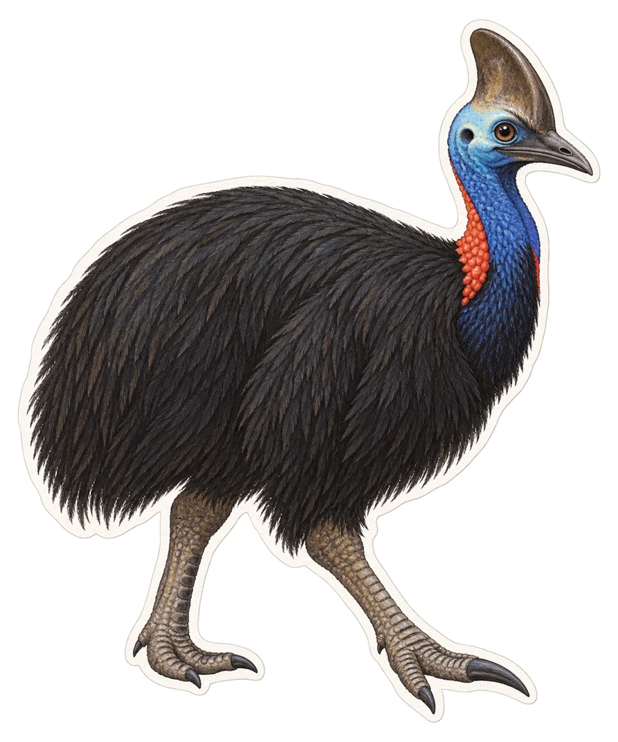 Le casoar unicaronculé (Casuarius unappendiculatus)