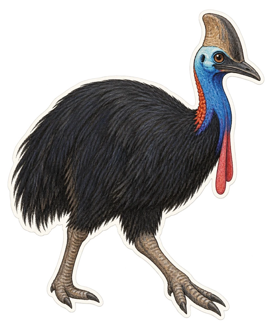 Le casoar à casque (Casuarius casuarius)