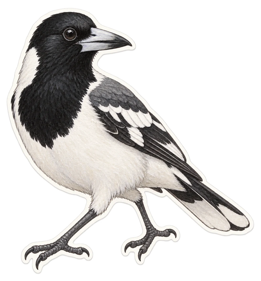 Le cassican à gorge noire (Cracticus nigrogularis)