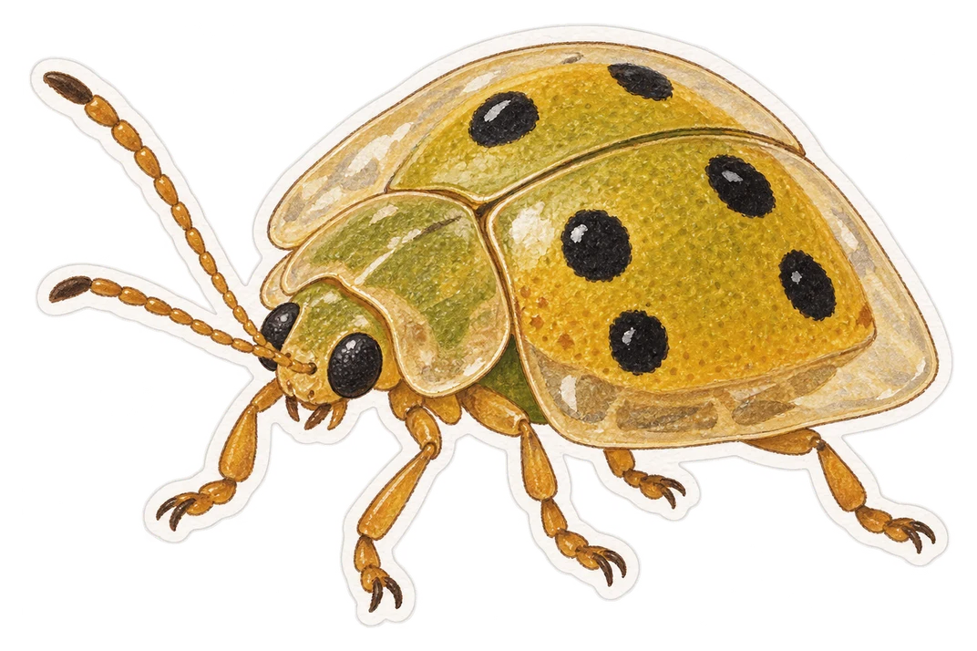 La casside à six points (Charidotella sexpunctata)