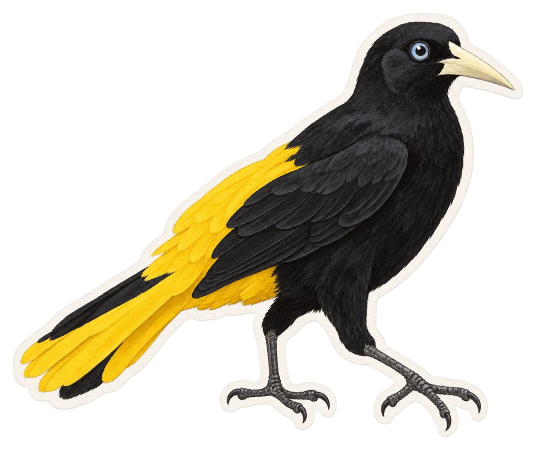Le cassique cul-jaune (Cacicus cela)
