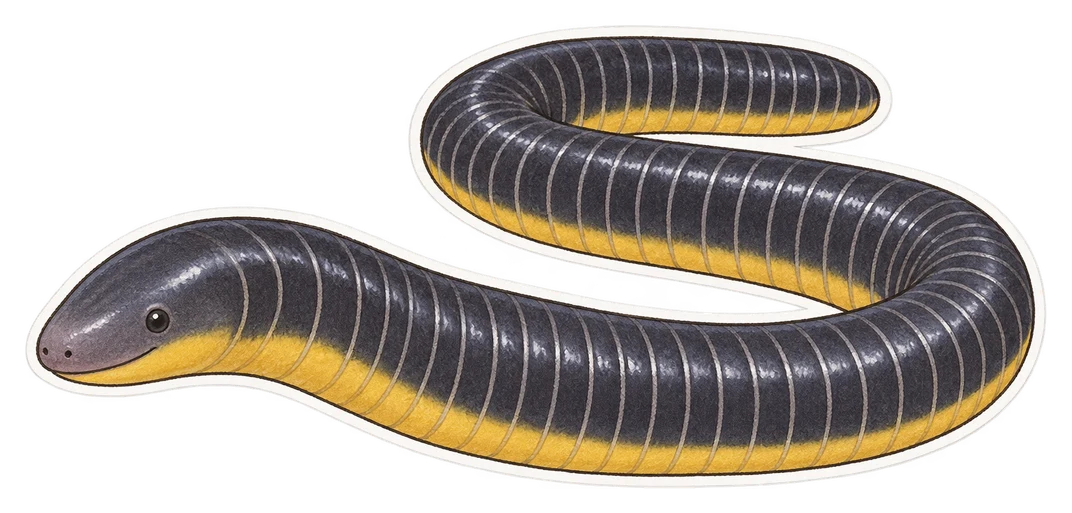La cécilie annelée (Ichthyophis glutinosus)