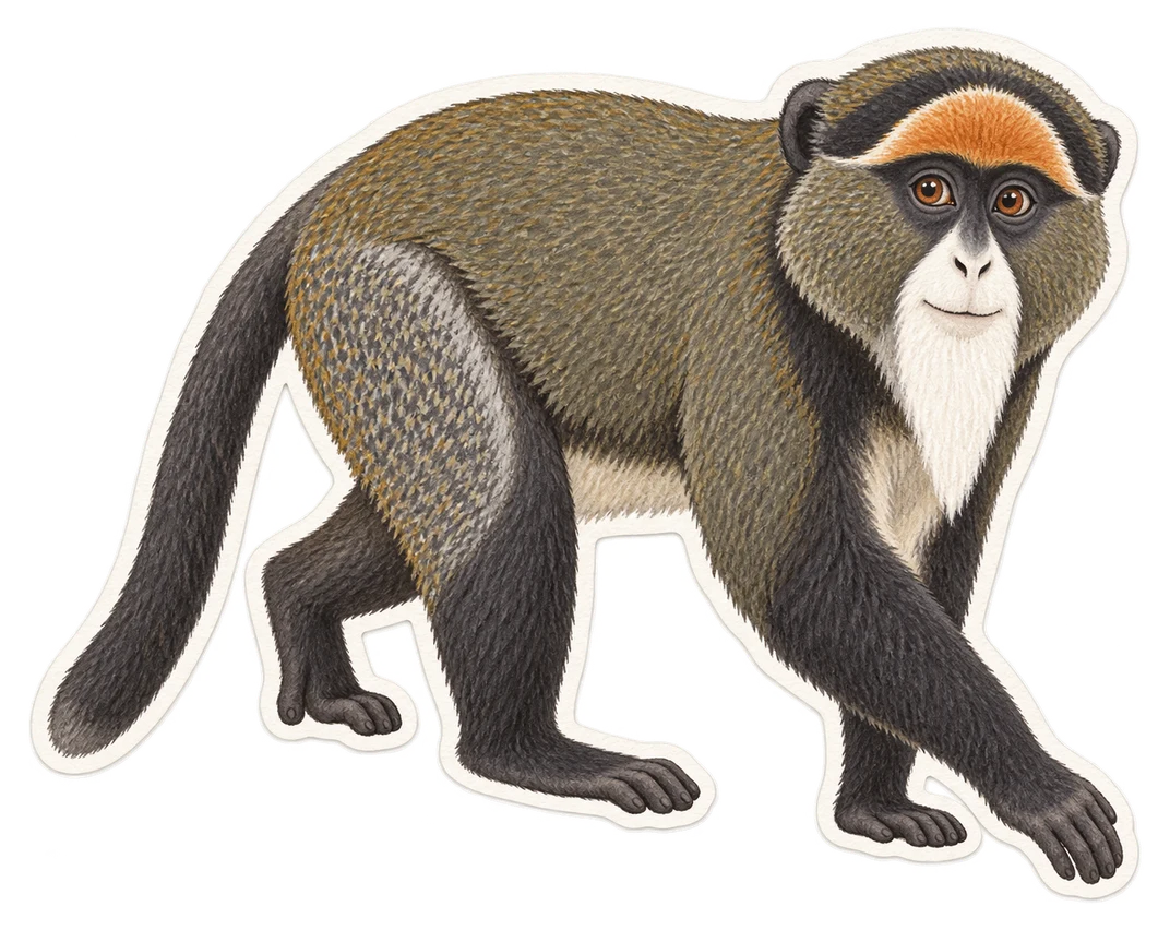 Le cercopithèque de Brazza (Cercopithecus neglectus)