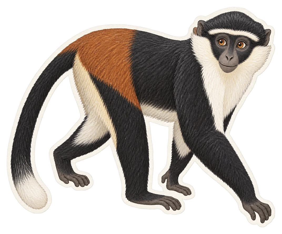 Le cercopithèque de Diane (Cercopithecus diana)