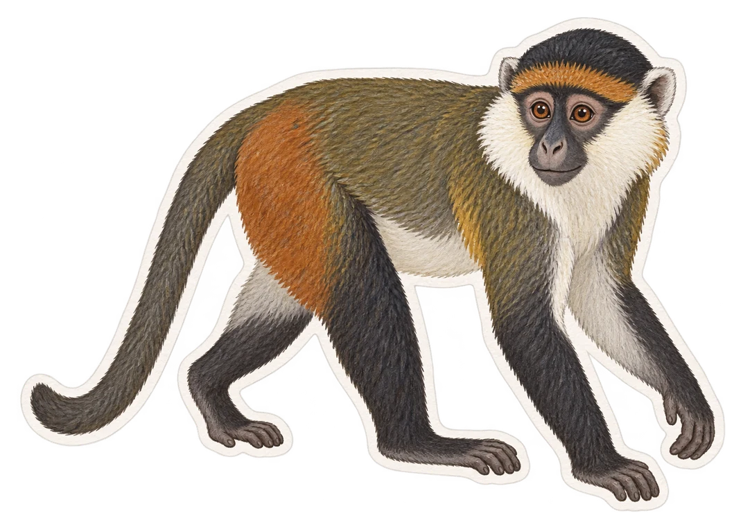 Le cercopithèque de l'Hœst (Allochrocebus lhoesti)