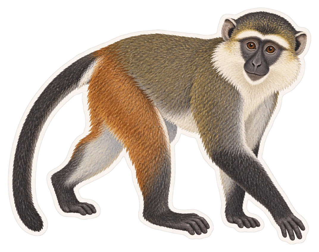 Le cercopithèque mona (Cercopithecus mona)