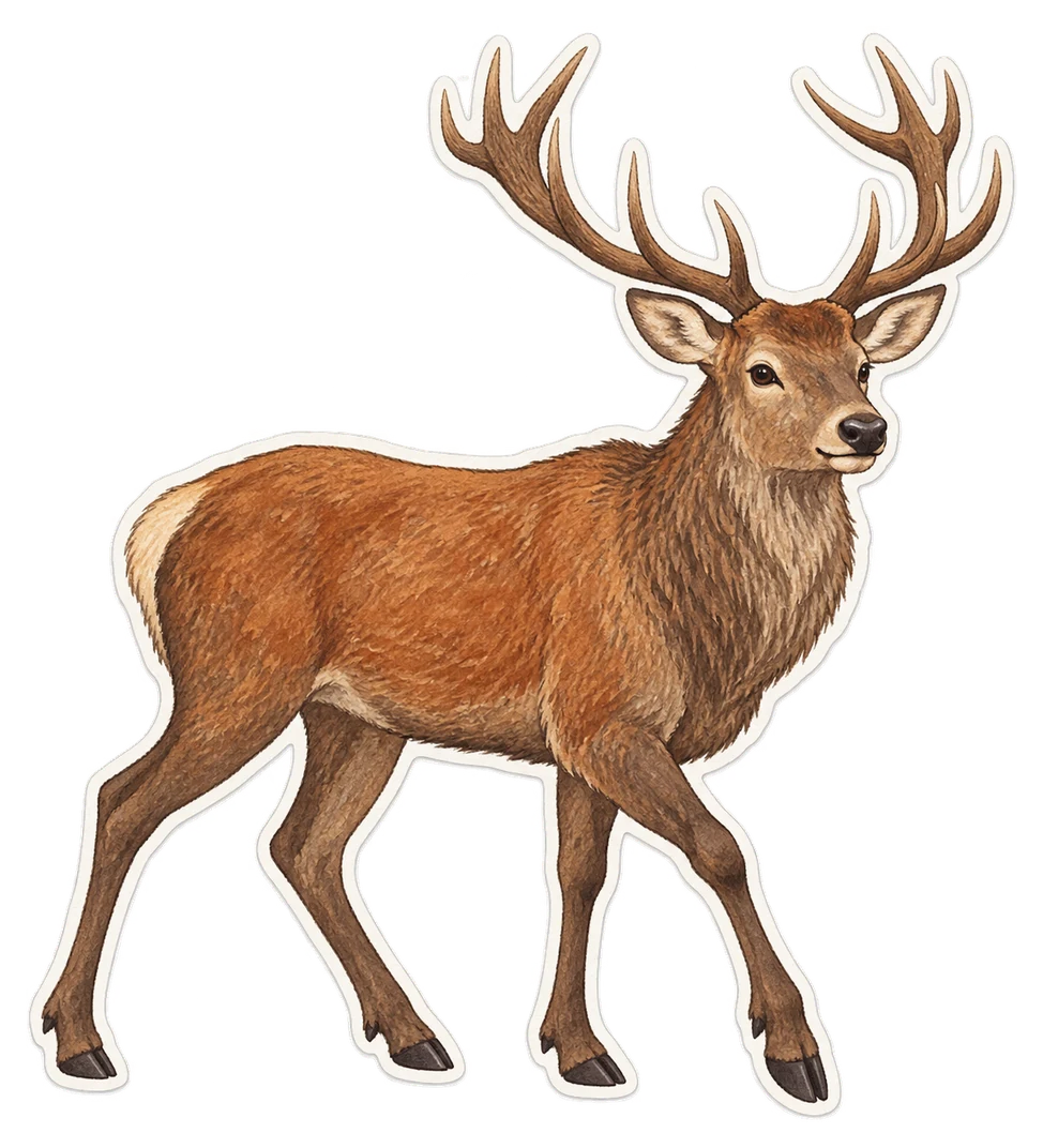 Le cerf élaphe (Cervus elaphus)