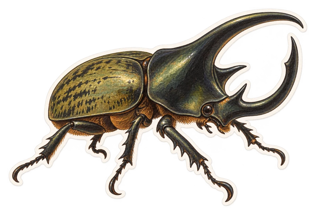 Le chalcosoma chiron (Chalcosoma chiron)