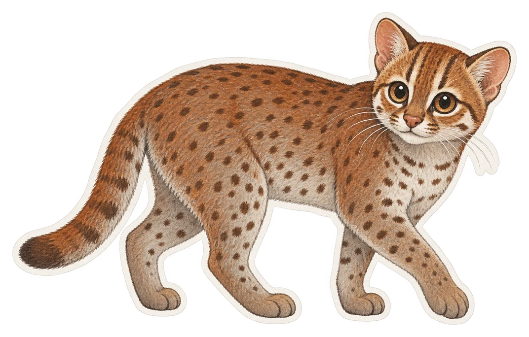 Le chat rubigineux (Prionailurus rubiginosus)