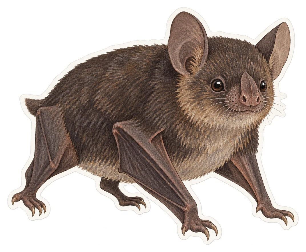 La chauve-souris à queue courte robuste (Mystacina robusta)