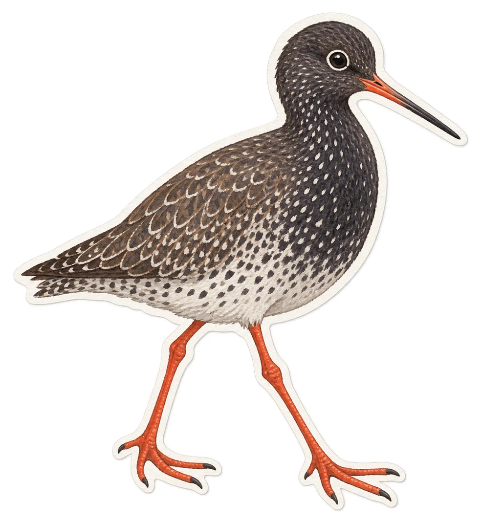 Le chevalier arlequin (Tringa erythropus)
