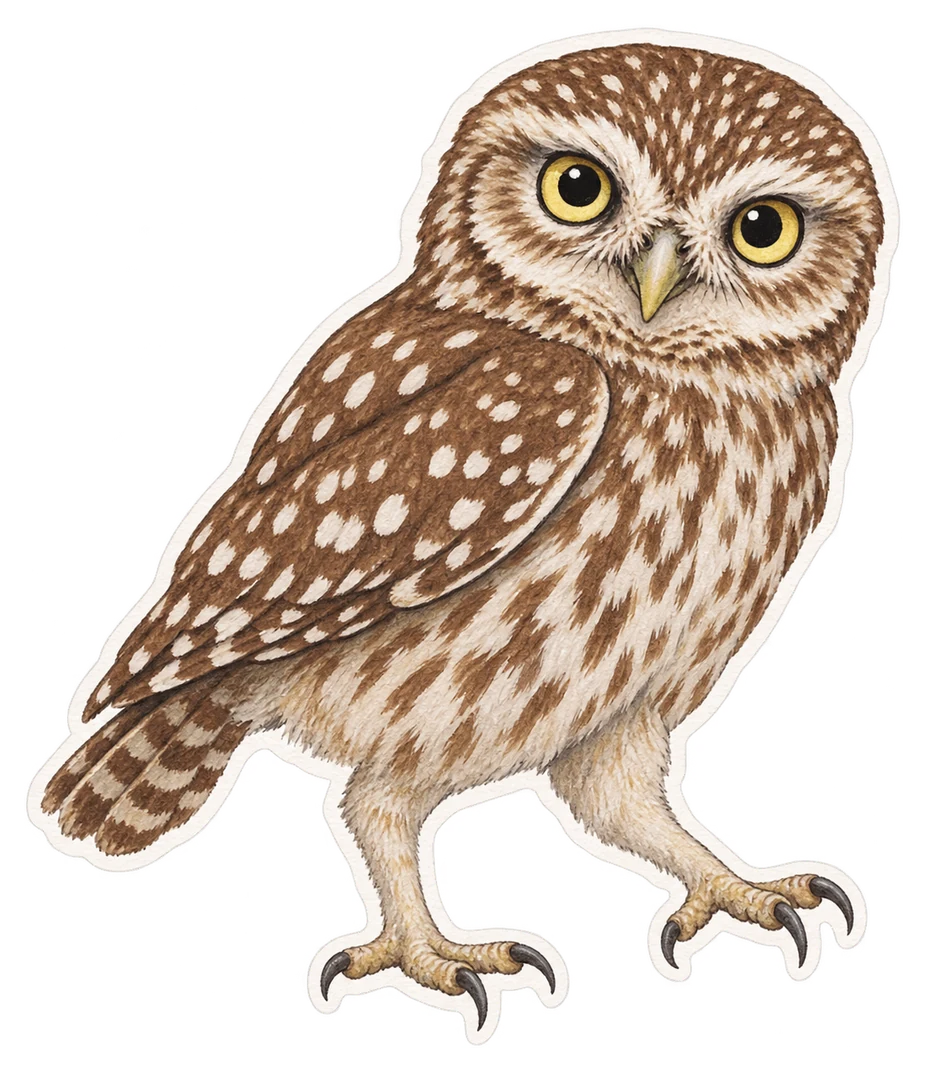 La chevêche d'Athéna (Athene noctua)