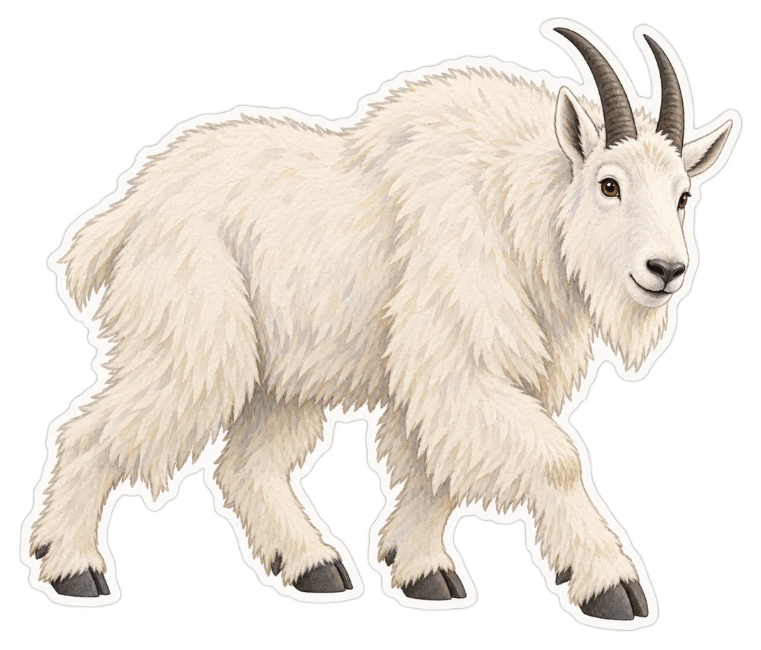 La chèvre des montagnes Rocheuses (Oreamnos americanus)