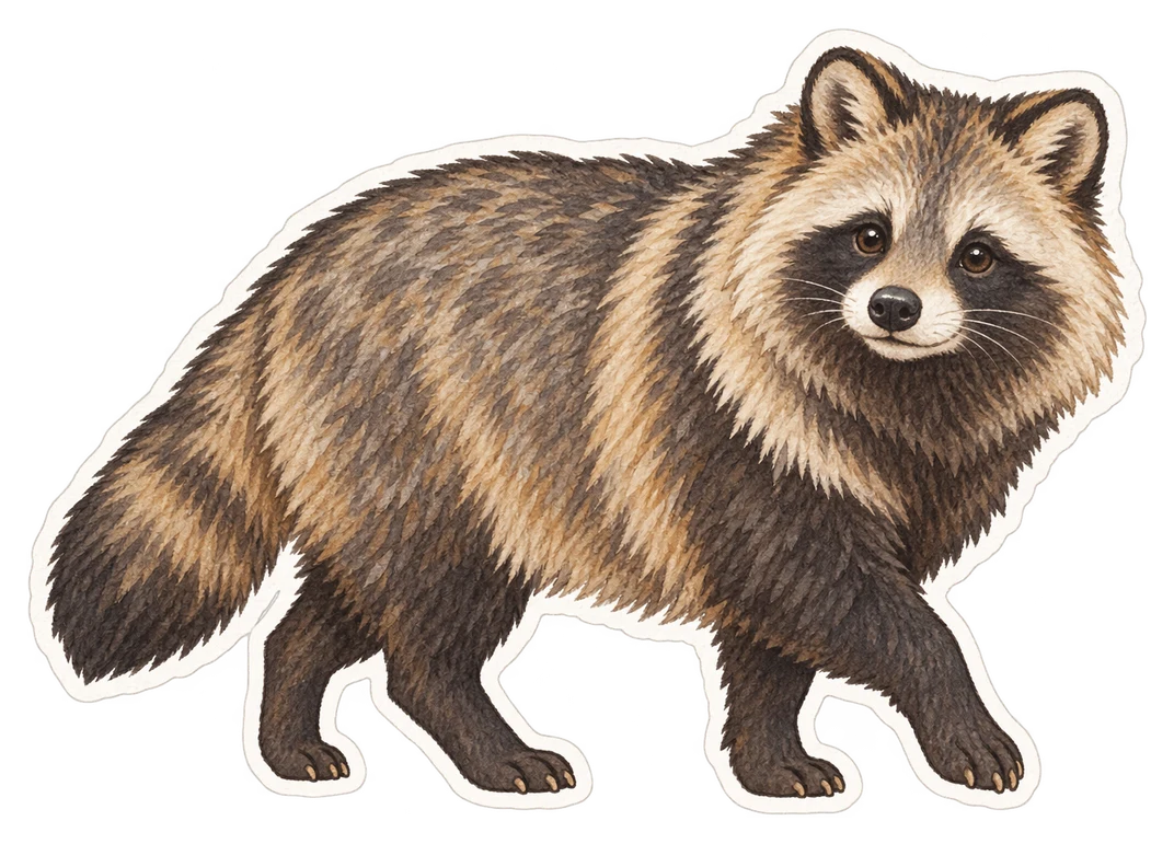 Le chien viverrin (Nyctereutes procyonoides)