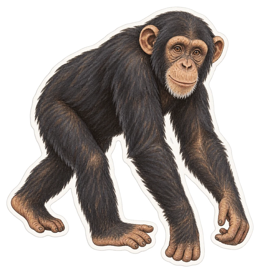 Le chimpanzé commun (Pan troglodytes)