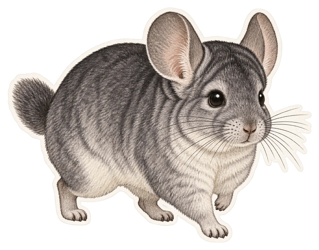 Le chinchilla à queue courte (Chinchilla chinchilla)