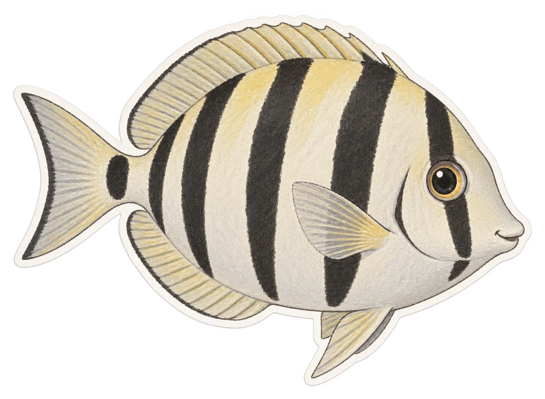 Le chirurgien-bagnard (Acanthurus triostegus)