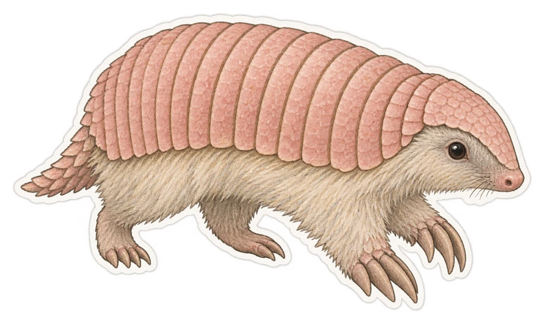 Le chlamyphore tronqué (Chlamyphorus truncatus)
