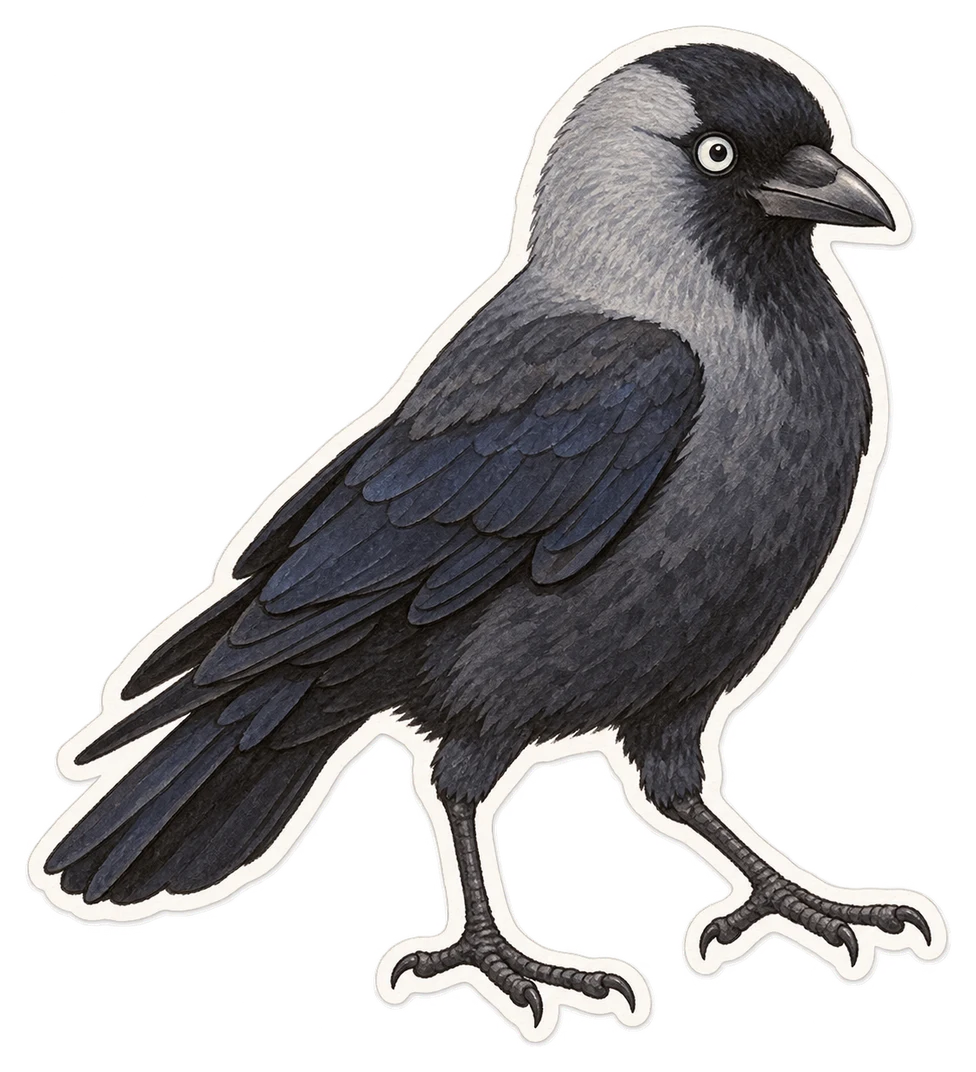 Le choucas de Daourie (Corvus dauuricus)