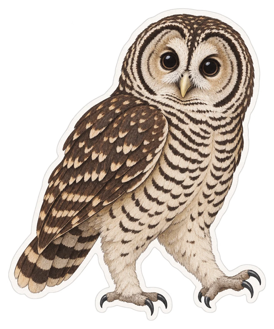La chouette à lignes noires (Strix nigrolineata)