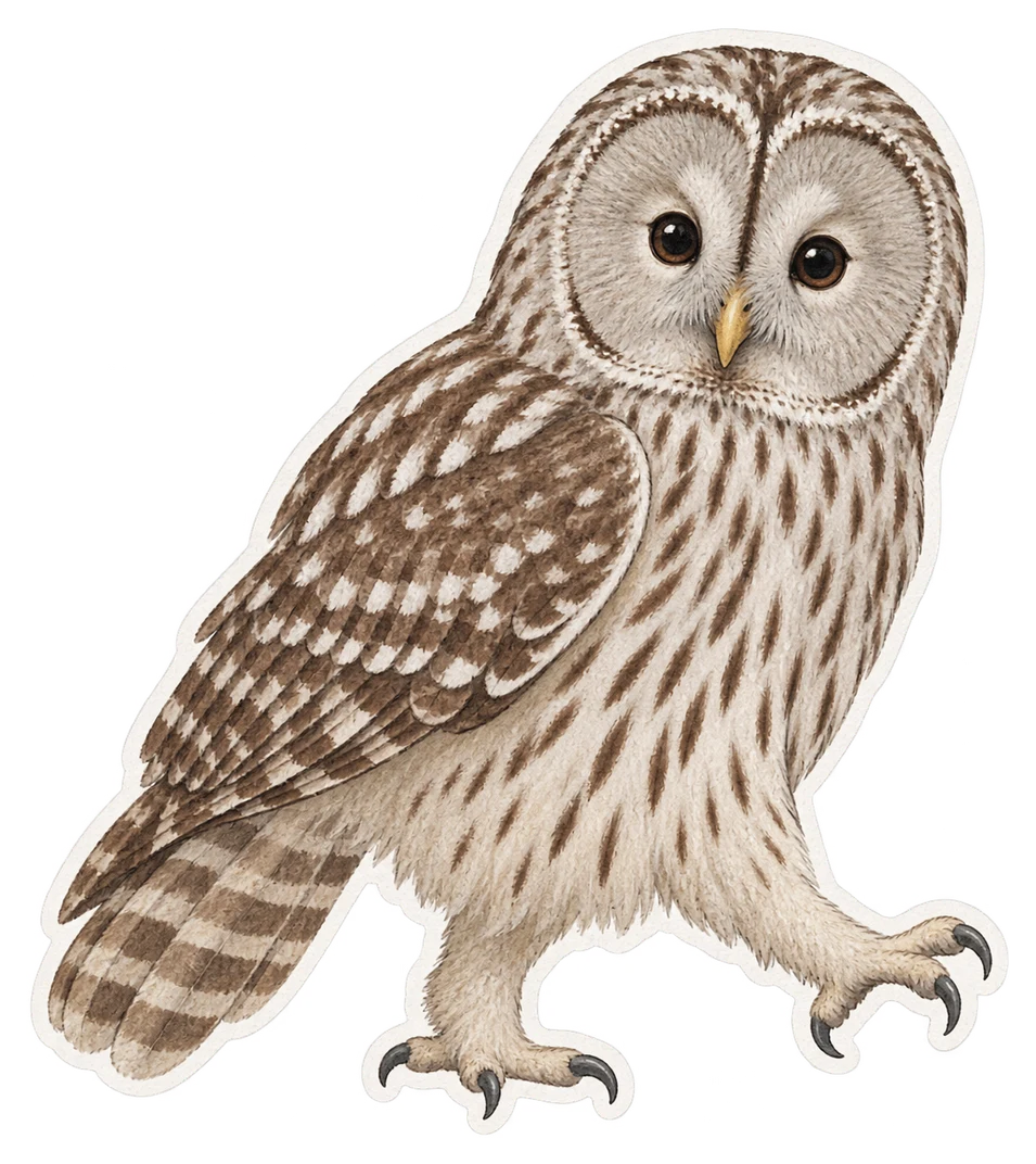 La chouette de l'Oural (Strix uralensis)